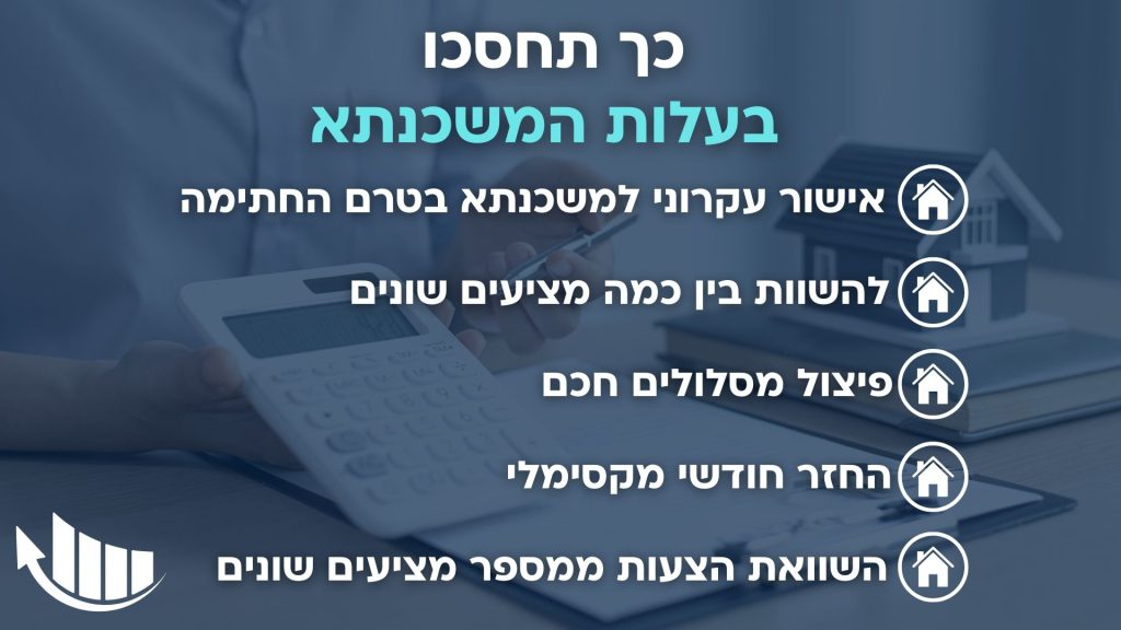כך תחסכו בעלות המשכנתא